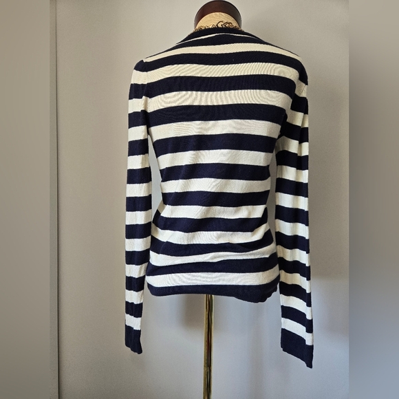 J. CREW Navy And White Striped Cotton Top With Sleeping Koala Bear. Size XS - Picture 5 of 9